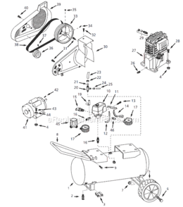 Page A Diagram and Parts List for VT618205 2003 Campbell Hausfeld Compressor